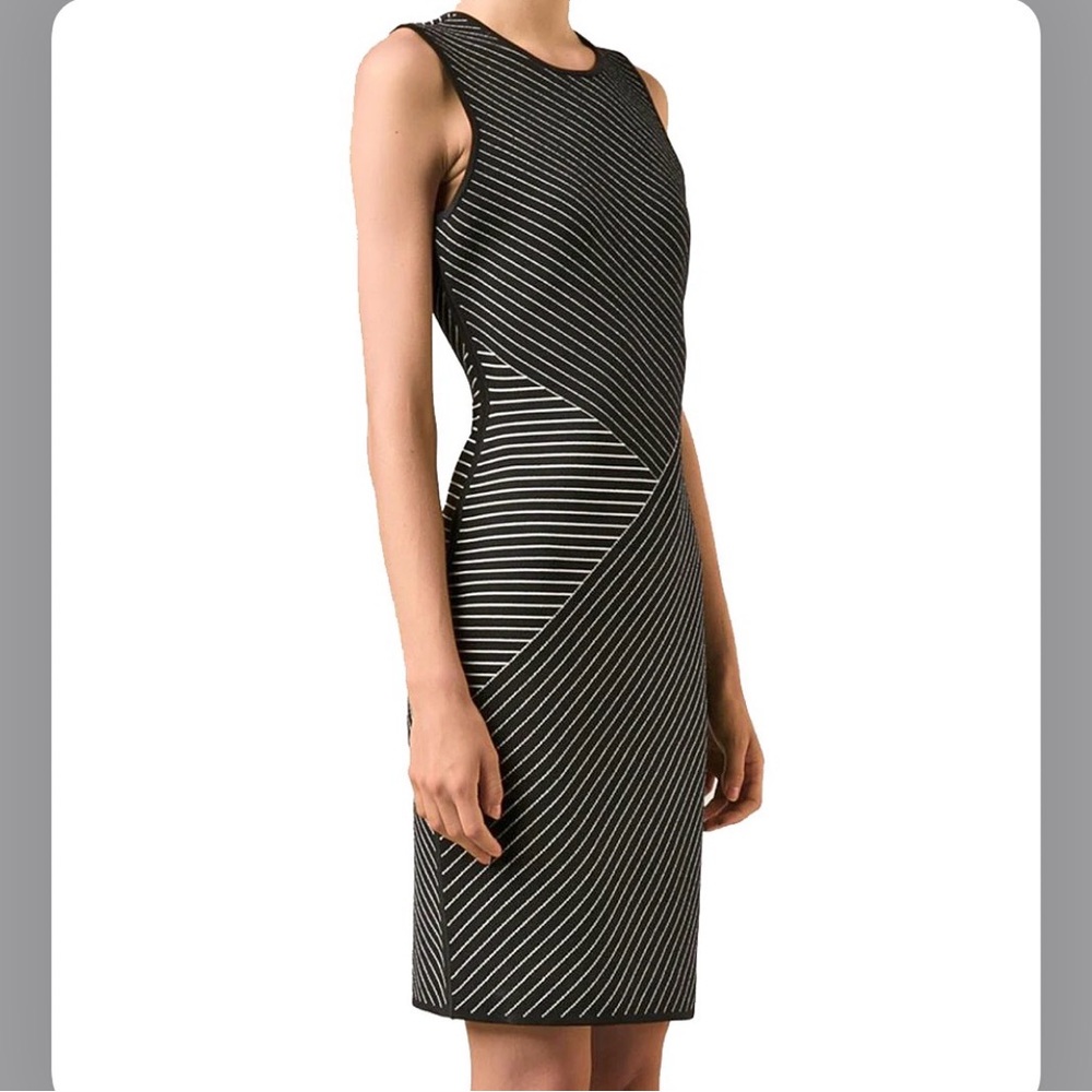 Alexander Wang diagonal striped bodycon midi dress Size Small